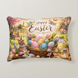 Strålande soluppgång God påsk Prydnadskudde