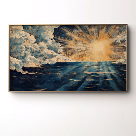 Strålande soluppgång över havet poster