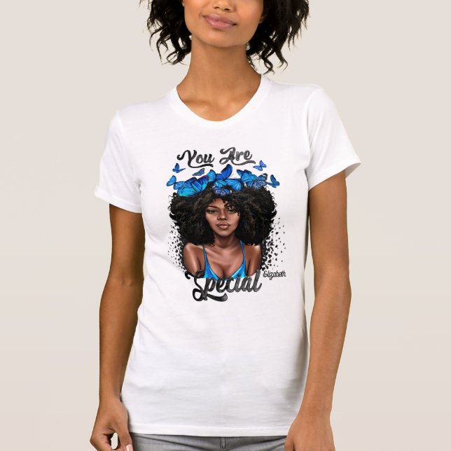 Strålande svart diva som förkroppsligar modig empo t shirt (Framsida)