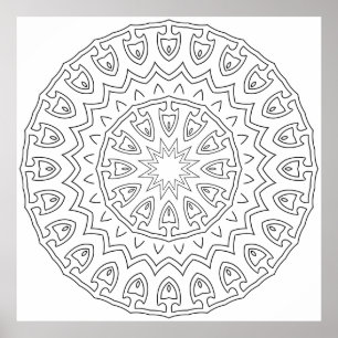 Strålande Tribal Petal Mandala med Stjärnkärna Poster