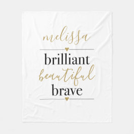 Strålande Vacker Modig Personligt Namn Fleecefilt