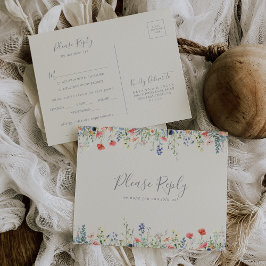 Strålande Vildblomma Meny Val RSVP Brevkort