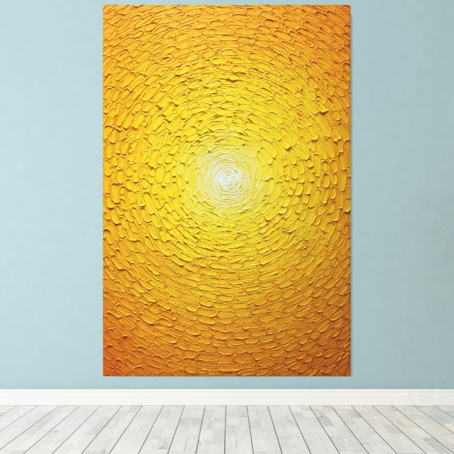 Strålande vit och orange soluppgång texturerad  canvastryck (Insitu (trägolv))