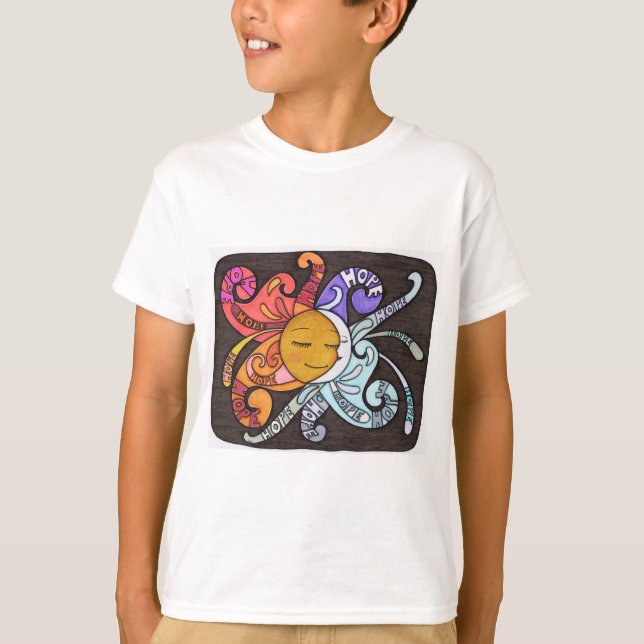 Strålar av hopp barntröja t shirt (Framsida)
