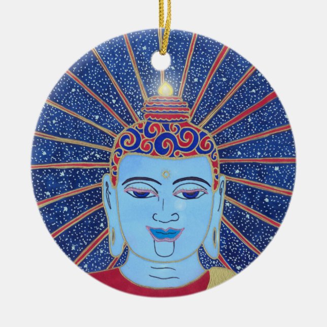 Strålar av salighetprydnaden julgransprydnad keramik (Framsidan)