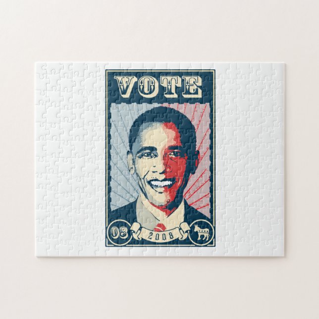 STRÅLAR OBAMA RÖSTAR - .PNG PUSSEL (Horisontell)
