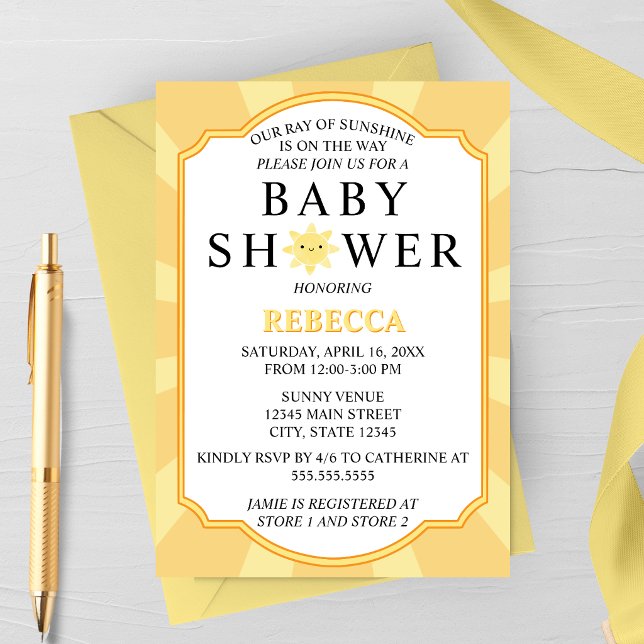 Stråle av solsken Baby Shower Inbjudan (Skapare uppladdad)