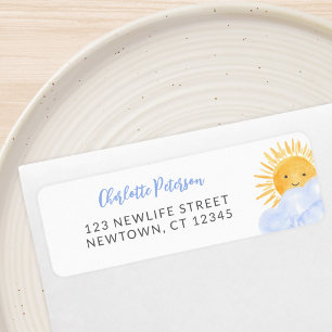 Stråle Av Solsken Baby Shower Returadress Etikett