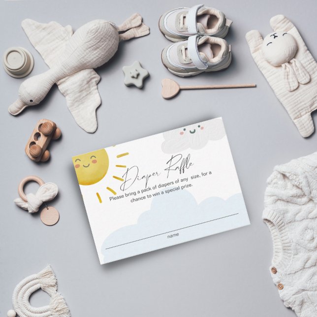 Stråle av solsken moln pojke blöja lotteri litet tilläggskort (Skapare uppladdad)