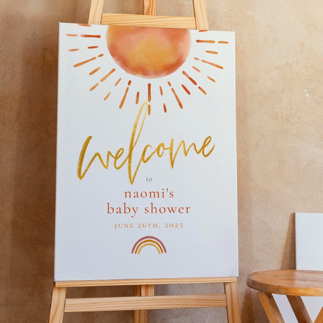 Stråle av solsken Regnbåge Baby Shower Välkomstsky Poster (Skapare uppladdad)