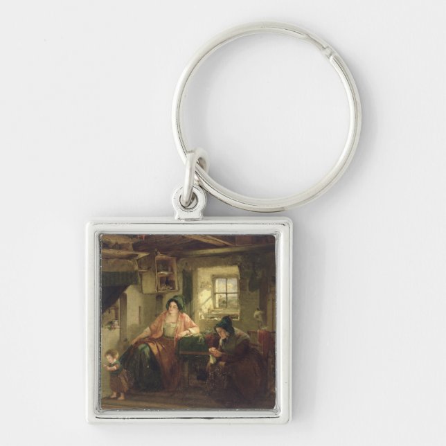 Strålen av solljus, 1857 fyrkantig silverfärgad nyckelring (Framsidan)