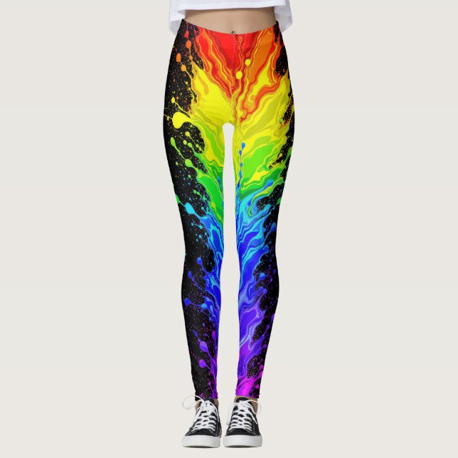 “Strålglans” – Ett abstrakt Pride-mönster  Leggings (Framsida)