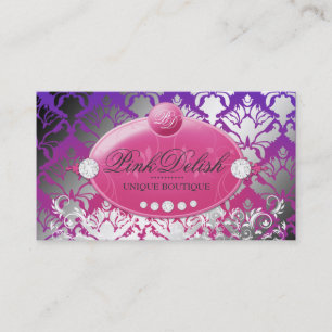 strålglans för Monogram för 311-Pink Delish Visitkort
