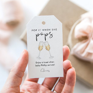 Strålkastare - favorittagg för champagne-babykläde presentetikett