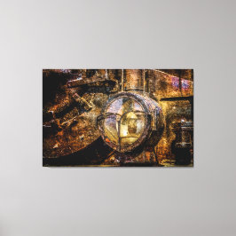 Strålkastare i Vintagen Tåg Canvastryck