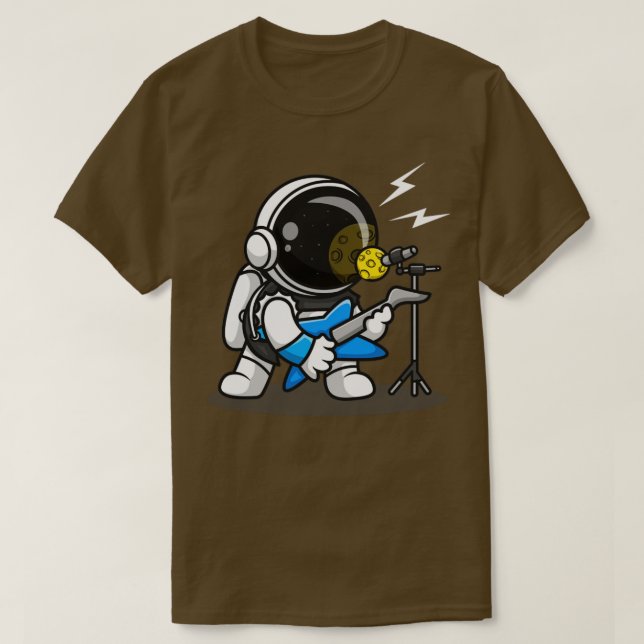 Strålkastare med Guitar-Tecknad T Shirt (Design framsida)