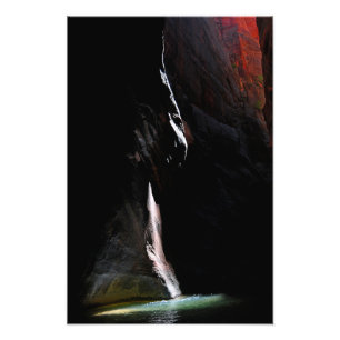 Strålkastare på vatten - Zion nationalpark Fototryck