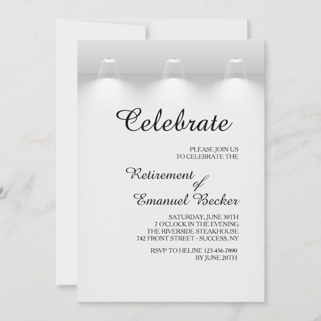 Strålkastareinbjudan Inbjudningar (Framsida)