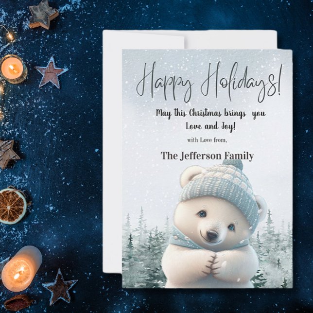 Strålning av Polarna Bear Glad helg Winter Waterco Julkort (Skapare uppladdad)