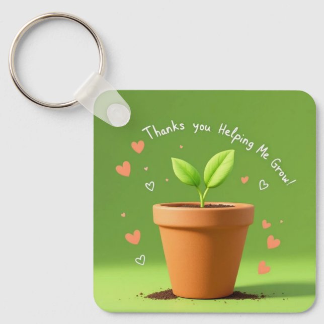 Strålning tack för grönt nyckelring (Framsida)
