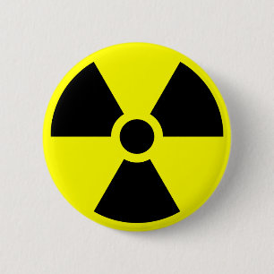 Strålning Trefoil-symbol Knapp