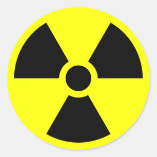 Strålning Trefoil-symbol Runt Klistermärke