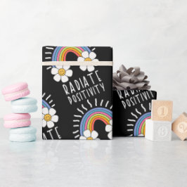 Strålningsposition | Färgregat och blommor Presentpapper