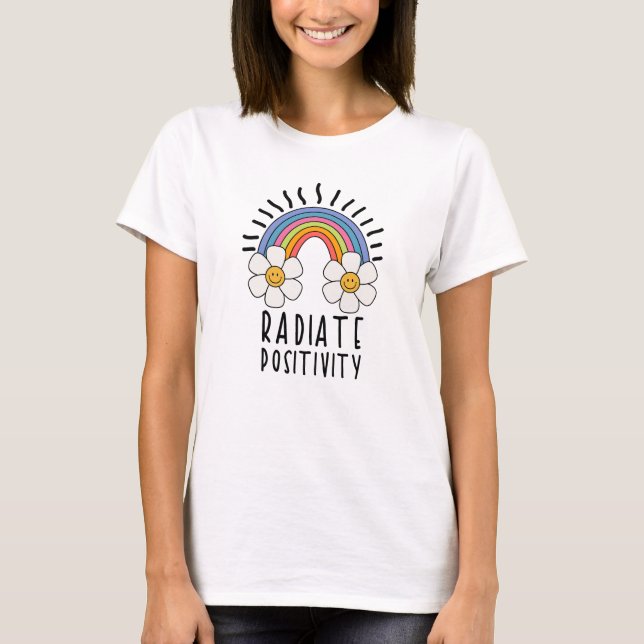 Strålningsposition | Färgregat och blommor T Shirt (Framsida)