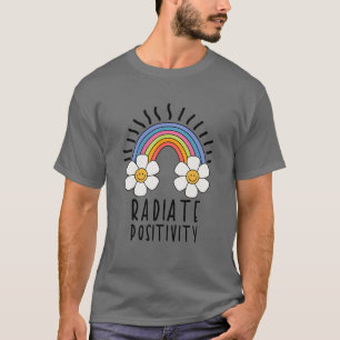 Strålningsposition Färgregat och blommor T Shirt