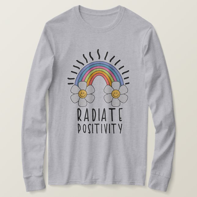 Strålningsposition | Färgregat och blommor T Shirt (Design framsida)