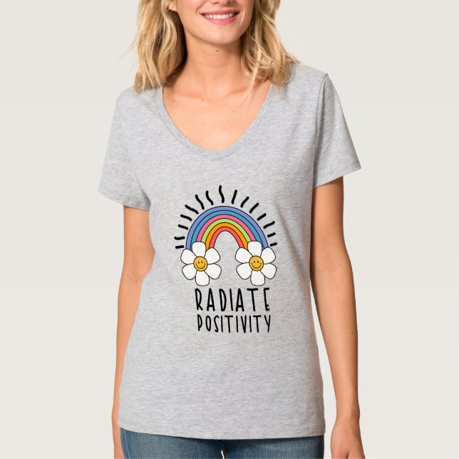 Strålningsposition | Färgregat och blommor T Shirt (Framsida)