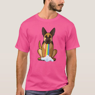 Strålningsposition Regnbåge Hund German Shepherd T Shirt