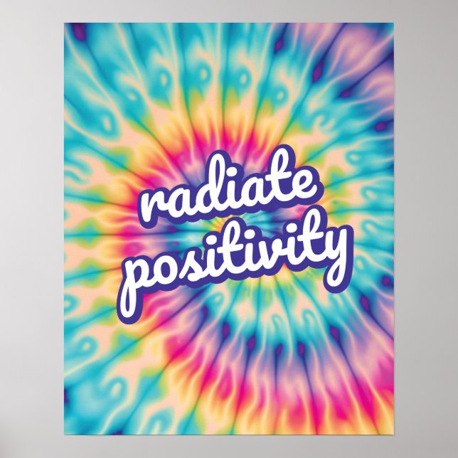 Strålningspositionering Groovy Tie-Dye inspiration Poster (Framsidan)