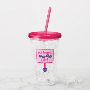 Strålningssignal för Rosa och Lila Flicka Take Away Mugg