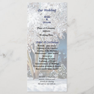 Strålningsstol på Porch i Winter Wedding Program
