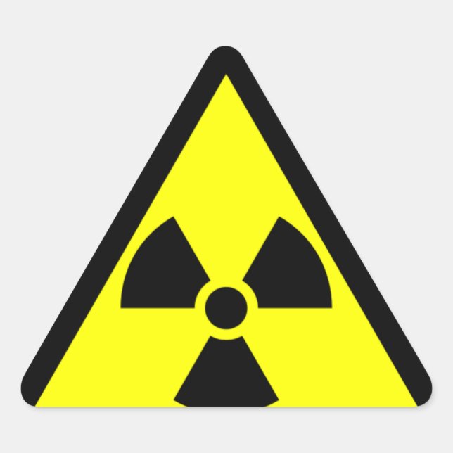 strålningsvarning triangelformat klistermärke (Framsida)