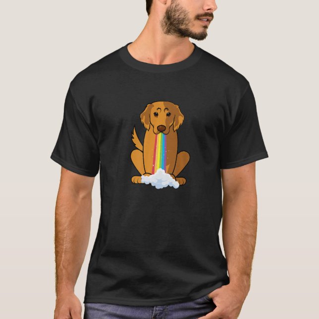 Strålpunktsregat för regnbåge Hund Retriever Golde T Shirt (Framsida)