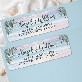 Strand Akvarell Returadress Etikett