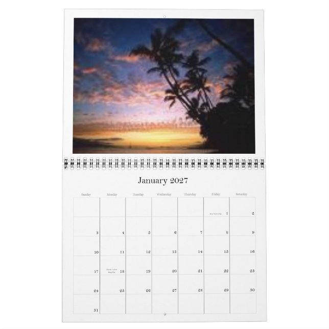 strand år 2008 kalender (Jan 2027)