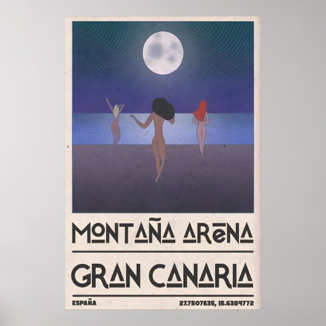 Strand Arttryck - Tre Figurer Går Mot Poster (Framsidan)