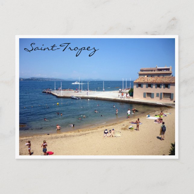 strand av saint tropez vykort (Framsida)