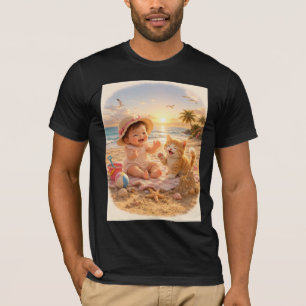 Strand Baby och Kattens Sandslott Glädje T Shirt