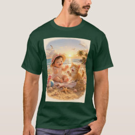 Strand Baby och Kattens Sandslott Glädje T Shirt
