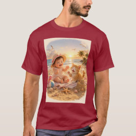 Strand Baby och Kattens Sandslott Glädje T Shirt
