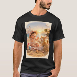 Strand Baby och Kittens Sandslott Glädje T Shirt