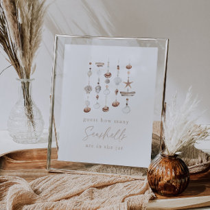 Strand Baby Shower Gissa Hur Många Snigelskal Spel Poster