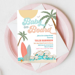Strand Baby Shower Inbjudan