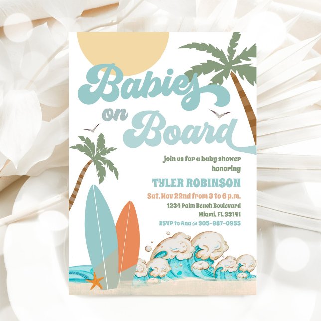 Strand Baby Shower Inbjudan (Skapare uppladdad)