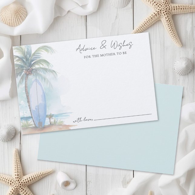 Strand Baby Shower Rådkort (Beach Baby Shower Advice Card )