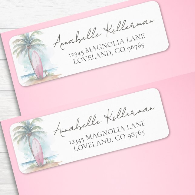 Strand Baby Shower Returadress Returadress Etikett (Beach Baby Shower Return Address label)